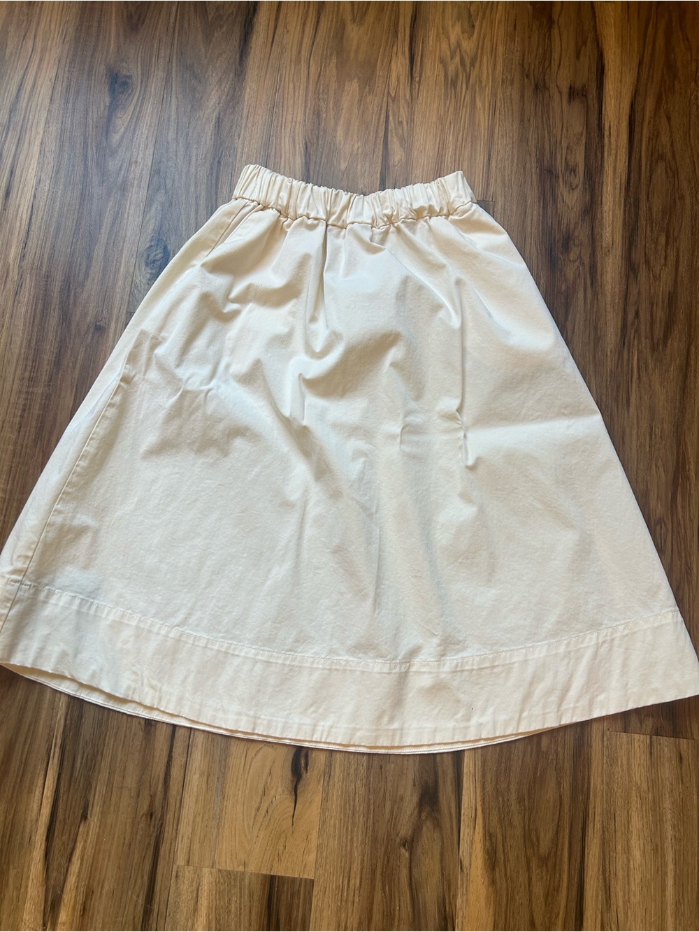 Everlane Cream A-Line Cotton Skirt 25 inches long